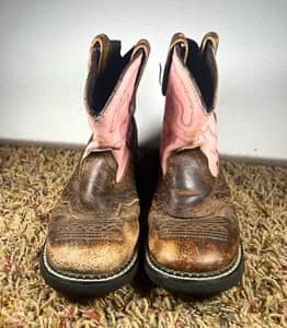 Justin Gypsy Nuri Girls 13D Brown Pink Leather Cowboy Boots 9901C