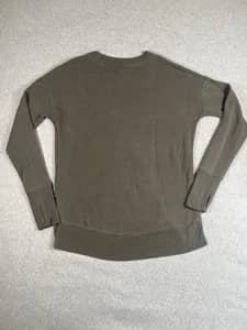 Athleta XS Olive Modal Blend Pullover Sweatshirt Thumbhole Crewneck