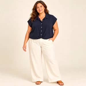 Old Navy Navy Dolman Sleeve Twist Front Button Up Top 2X Coastal