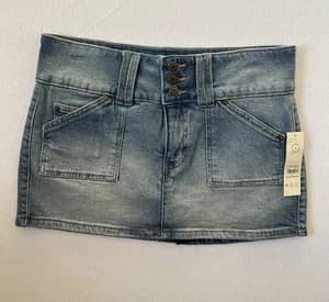 NWT No Boundaries Denim Mini Skort Size 10 Blue Indie Sleaze Low Rise Y2K