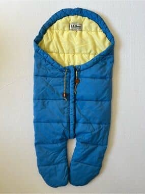 Vintage L.L.Bean Babybag Blue Quilted Bunting Snowsuit Hooded