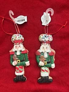 Holiday Time Nutcracker Soldier Ornaments Set of 2 Gingerbread Cupcake