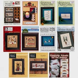 Winter Christmas Cross Stitch Embroidery Pattern Lot 11 Bent Creek Cottagecore