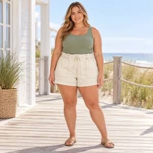 Time and Tru NWT Ivory Utility Shorts Women XXL 20 Coastal Gorpcore