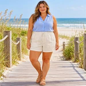 Time and Tru NWT Utility Shorts XXXL 22 Tencel White Coastal Plus