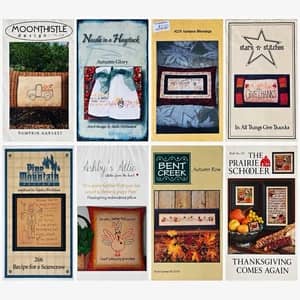 Fall Thanksgiving Cross Stitch Embroidery Pattern Lot 8 Prairie Schooler